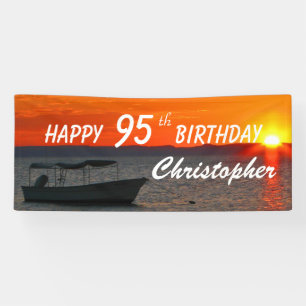 Banderoles Personnaliser Nom 95e anniversaire Bateau de pêche