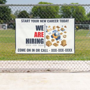 Banderoles Personnaliser Nous Embauchons Entrepôt Travail Gra