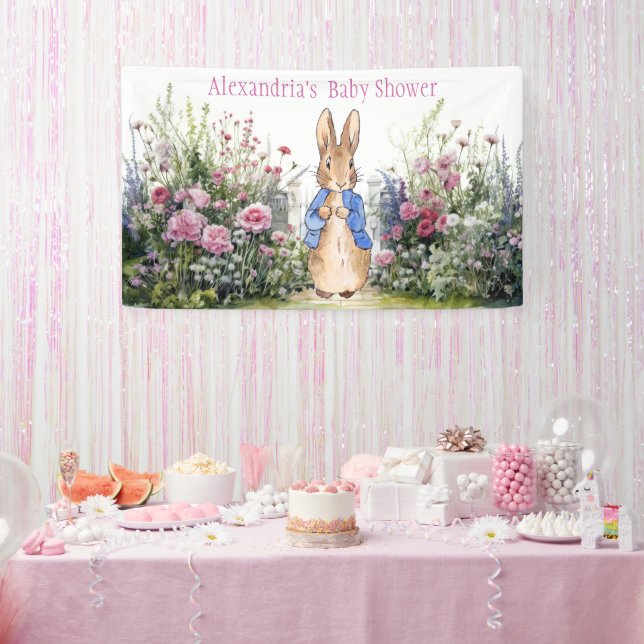 Banderoles Personnaliser Pierre le Baby shower lapin (Fête)