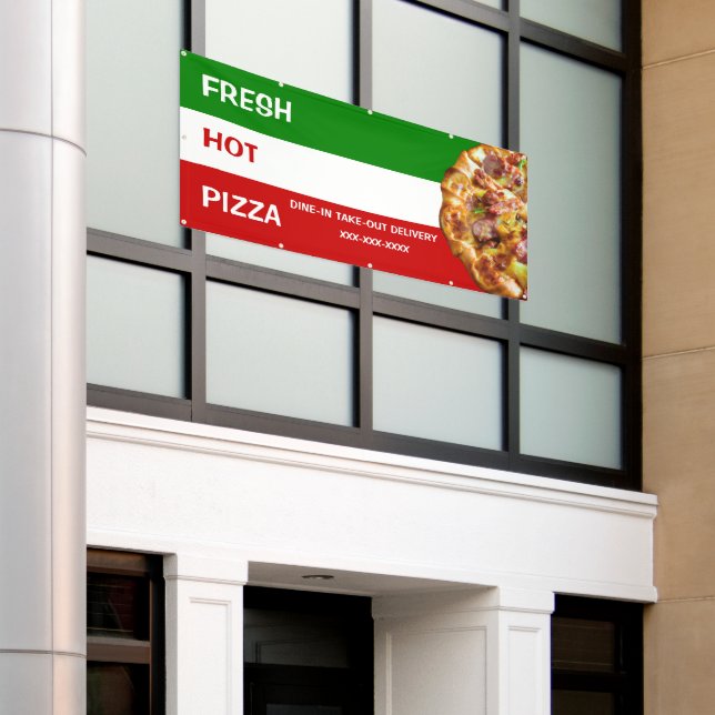 Banderoles Personnaliser Pizza Shop Drapeau Italien Pizza Pic (Bâtiment extérieur)