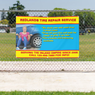Banderoles Personnaliser Réparation des pneus Shop Photo Text