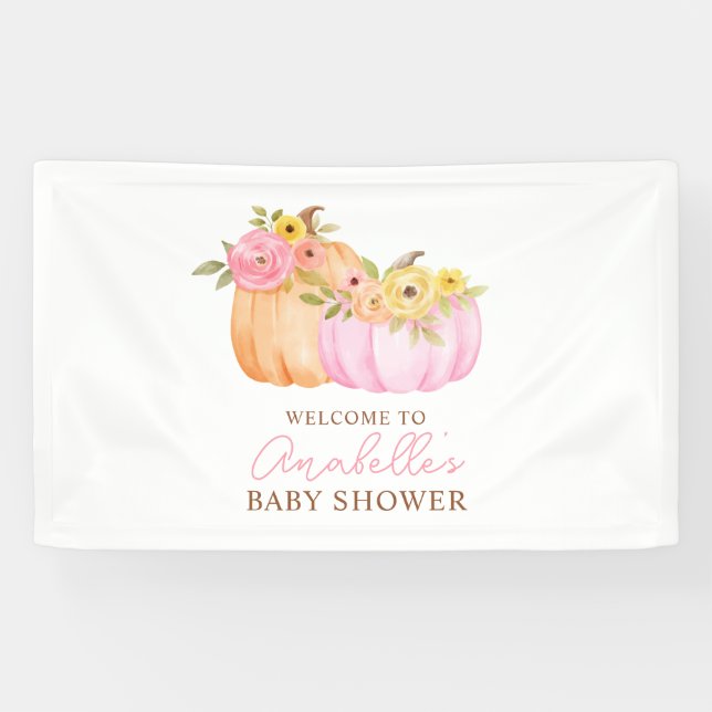 Banderoles Petit Baby shower d'automne Citrouille Personnalis (Horizontal)