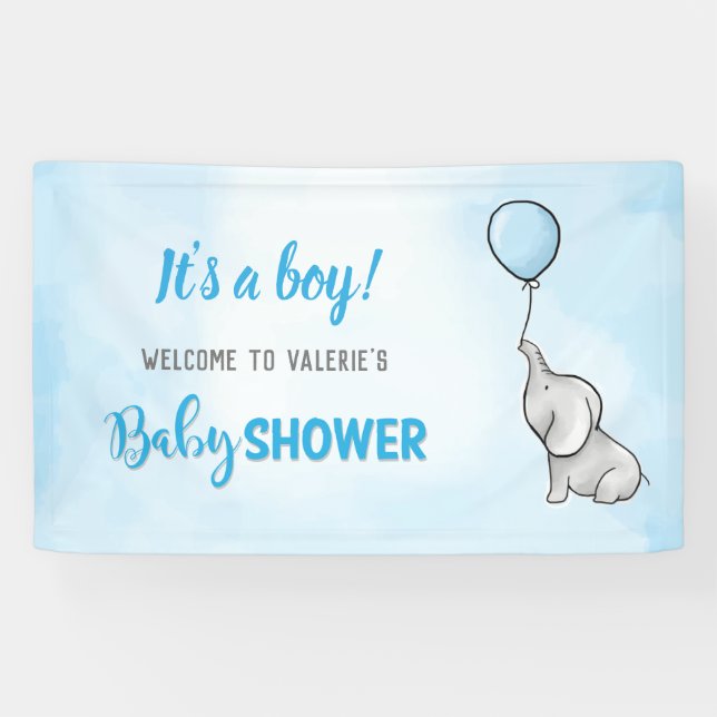 Banderoles Petit baby shower éléphant (Horizontal)
