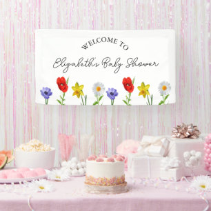 Banderoles Petit Baby shower Fleur sauvage