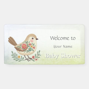Banderoles Petit Baby shower Floral d'or