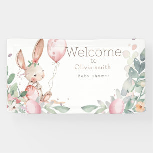 Banderoles petit baby shower lapin à fleurs mignon