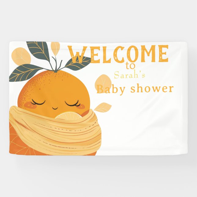 Banderoles Petit Baby shower orange (Horizontal)