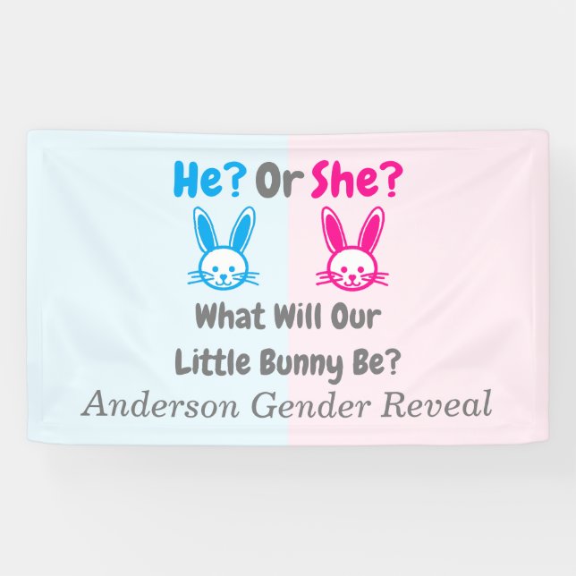 Banderoles Petit Bunny Gender Reveal (Horizontal)