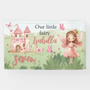Banderoles Petit Château Papillon Rose Fée Tout Âge