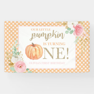 Banderoles Petit Citrouille premier anniversaire floral et pl
