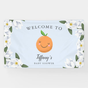Banderoles Petit Cutie Blue Floral Wreath Bienvenue