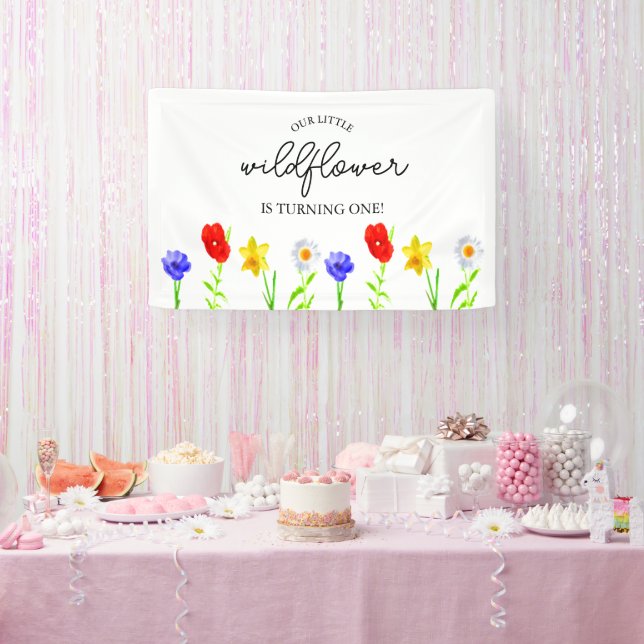 Banderoles Petit Fleur sauvage 1er anniversaire (Fête)