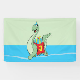 Banderoles Petit garçon, 3e anniversaire Dinosaur
