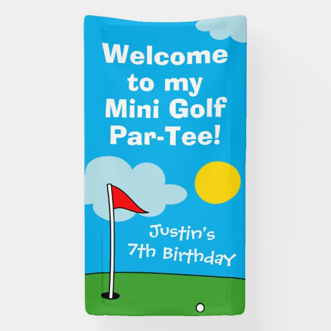 Banderoles Petit golf putt putt putt pour enfants fête d'anni (Verticale)