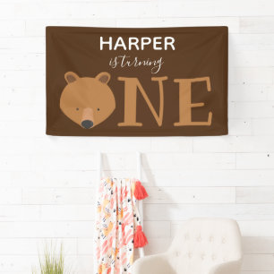 Banderoles Petit Ours Tourne un animal premier anniversaire