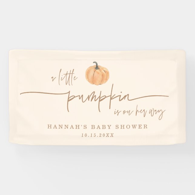 Banderoles Petite Citrouille sur son chemin Baby shower d'aut (Horizontal)