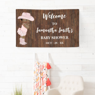 Banderoles Petite Cowgirl de l'Ouest Bienvenue Baby Shower