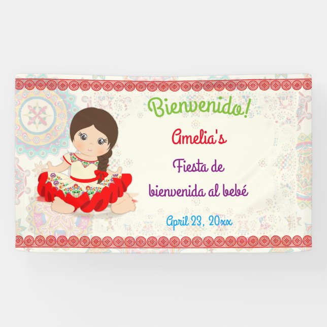 Banderoles Petite fille robe espagnole Niña (Horizontal)