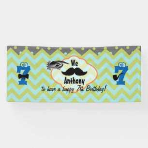 Banderoles Petite Moustache Fête d'Anniversaire Tout Âge