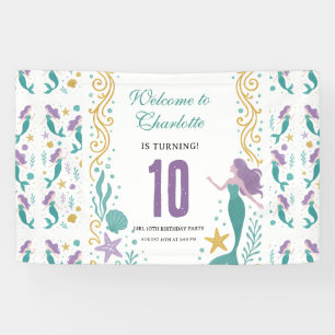 Banderoles Petite Sirène d'Or 10e Anniversaire   Sous l'Océan