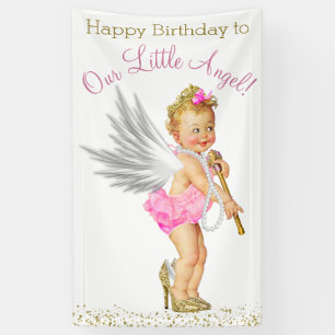 Banderoles Peu de fête d'anniversaire de filles d'ange