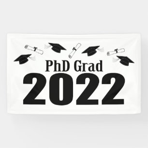 Banderoles PhD Grad 2022 Casquettes Et Diplômes (Noir)