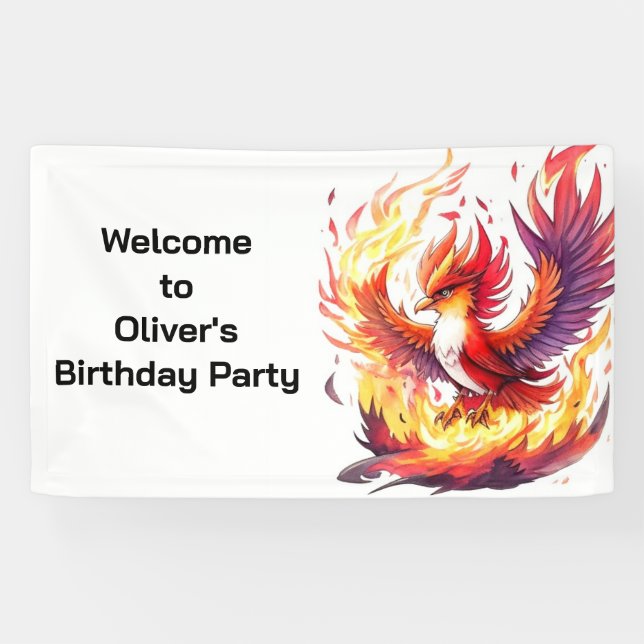 Banderoles Phoenix Fire Bird Anniversaire (Horizontal)