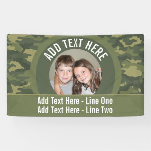 Banderoles Photo avec Camouflage Green et texte personnalisé