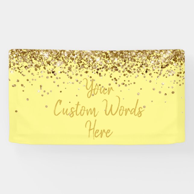 Banderoles Photo Boite Personnalisée Lemon Yellow Birthday Pa (Horizontal)
