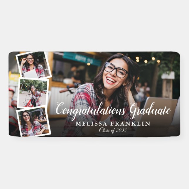 Banderoles Photo Collage Modern Graduation Party (Horizontal)