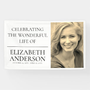 Banderoles Photo commémorative funéraire simple