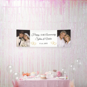 Banderoles Photo de fête d'anniversaire de mariage personnali