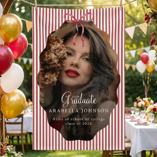 Banderoles Photo de nœud rouge rayé doux pour la remise des d