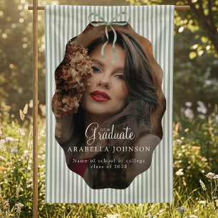 Banderoles Photo de remise de diplôme avec un doux ruban vert