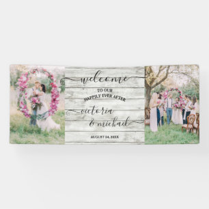 Banderoles Photo de Rustic Wood mariage Bienvenue