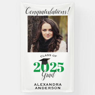 Banderoles Photo de script moderne Graduation verticale verte