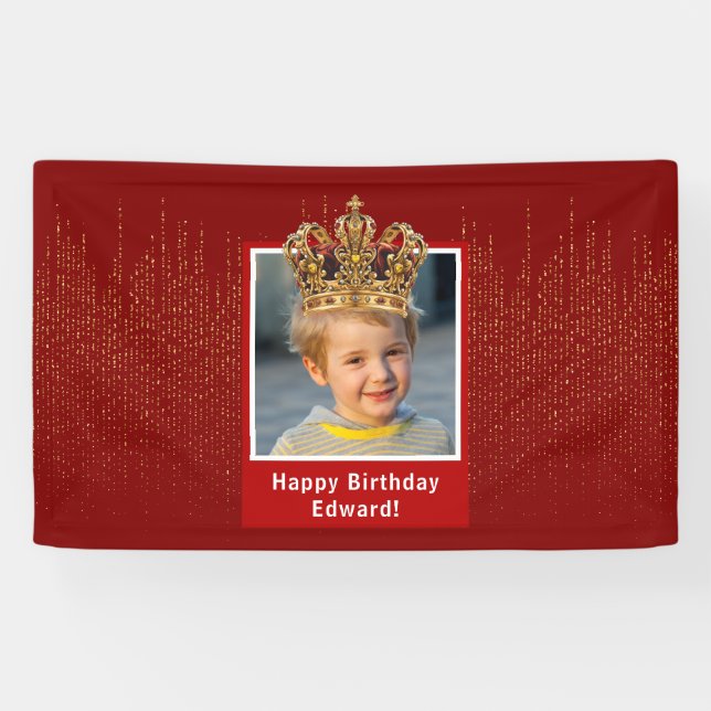 Banderoles Photo d'enfant personnalisée Joyeux Anniversaire K (Horizontal)