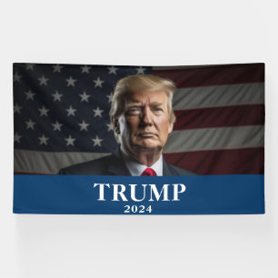Banderoles Photo Donald Trump - Trump 2024 Garder l'Amérique 