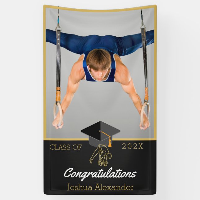 Banderoles Photo du joueur de football félicitations Ba diplô (Vertical)