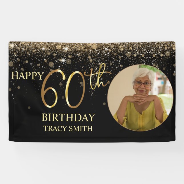 Banderoles Photo glamour Black Gold Parties scintillant 60e a (Horizontal)