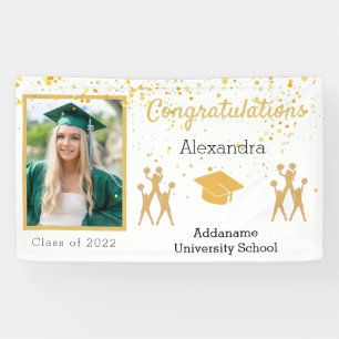 Banderoles Photo Gold et blanc Cheerled Graduation
