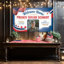 Photo patriotique de bienvenue militaire Drapeau a