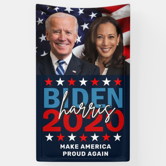 Banderoles Photo patriotique de la campagne Biden Harris 2020 (Vertical)
