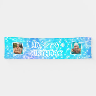 Banderoles Photo personnalisée Birthday pool party piscine ea