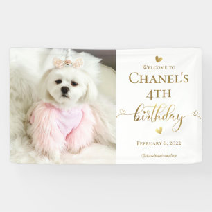 Banderoles Photo personnalisée Chien animal de compagnie Typo