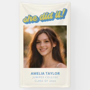Banderoles Photo Rétro Crème Fille Diplômée Groovy 2026