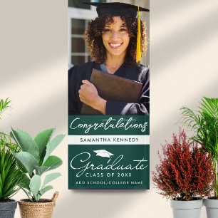 Banderoles Photo senior vert 2026 Diplômé Vertical