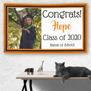 Banderoles Photos des couleurs de l'école orange et noire