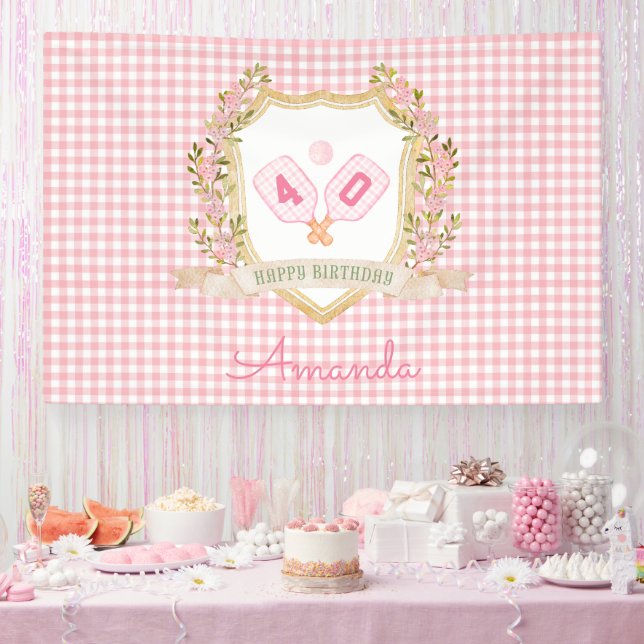 Banderoles Pickle Ball Preppy | Anniversaire personnalisé (Fête)