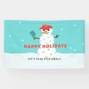 Banderoles Pickleball Fête Noël Funky Snowman Party